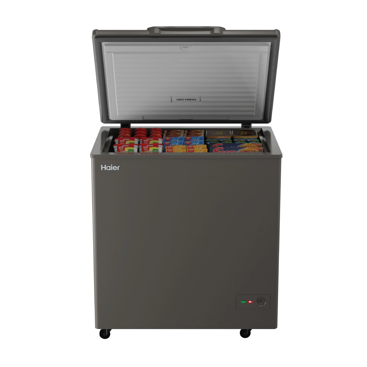 Haier 235 Ltr Single door- Embossed Titanium Grey colour Convertible Hard top Freezer